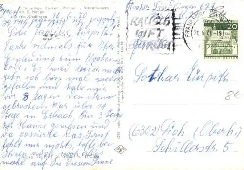 Ak Sindlingen Frankfurt am Main, Gesamtansicht, Luftbild