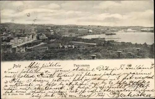 Ak Pola Pula Kroatien, Panorama der Stadt