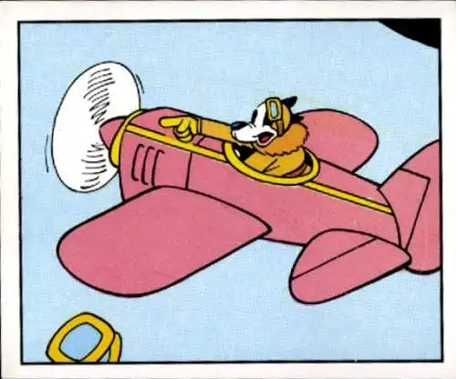 Sammelbild Disney Mickey Nr. 59 Flugzeug, Pilot