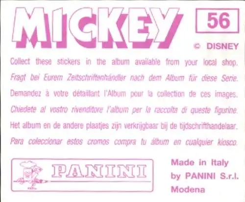 Sammelbild Disney Mickey Nr. 56 Micky Maus, gefesselt