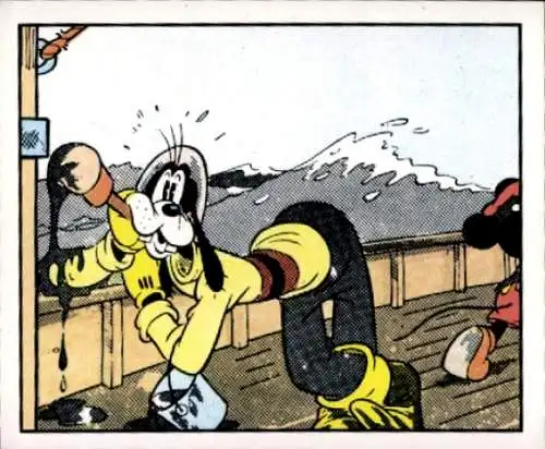 Sammelbild Disney Mickey Nr. 54 Goofy, Micky Maus, Schiff