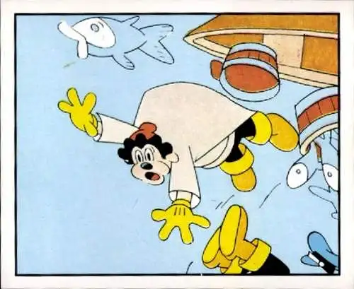 Sammelbild Disney Mickey Nr. 48 Fischer, gekentertes Boot