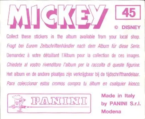 Sammelbild Disney Mickey Nr. 45 Micky Maus, Bergsteiger