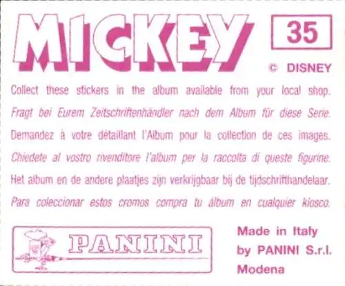 Sammelbild Disney Mickey Nr. 35 Goofy