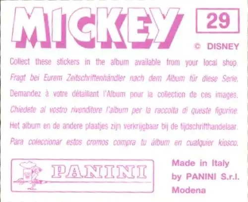 Sammelbild Disney Mickey Nr. 29 Micky Maus, Revolver, Löwe