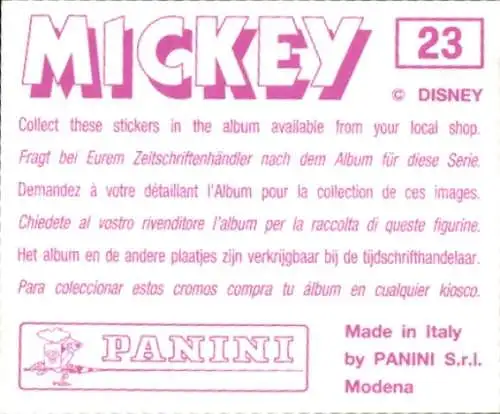 Sammelbild Disney Mickey Nr. 23 Goofy