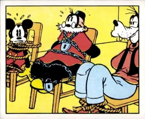 Sammelbild Disney Mickey Nr. 57 Micky Maus, Goofy, gefesselt