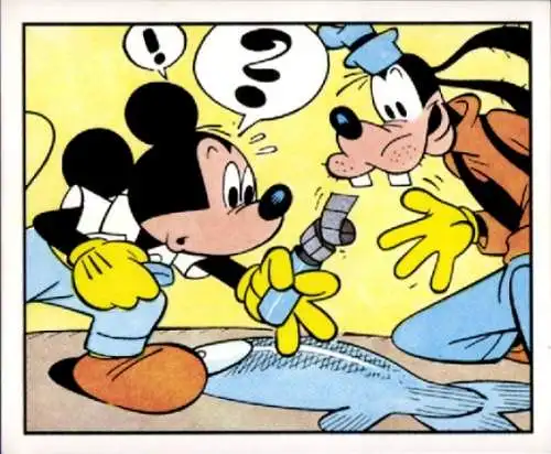 Sammelbild Disney Mickey Nr. 146 Micky Maus, Goofy, Fisch