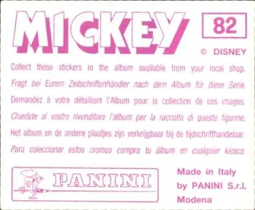 Sammelbild Disney Mickey Nr. 82 Minnie Maus