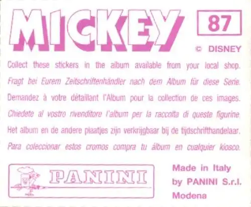 Sammelbild Disney Mickey Nr. 87 Micky Maus