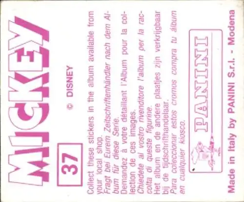 Sammelbild Disney Mickey Nr. 37 Fakir