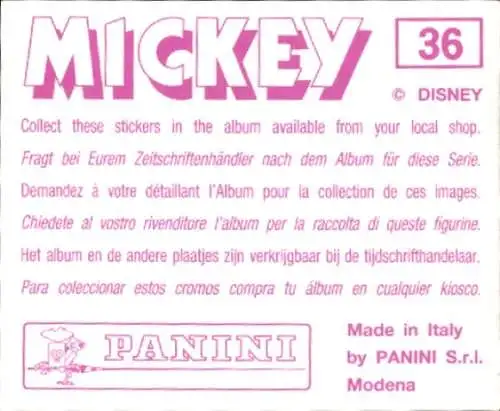 Sammelbild Disney Mickey Nr. 36 Minnie Maus