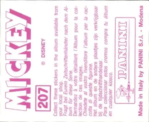 Sammelbild Disney Mickey Nr. 207 Goofy