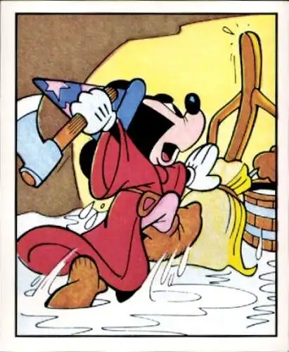 Sammelbild Disney Mickey Nr. 97 Micky Maus, Der Zauberlehrling, verzauberter Besen