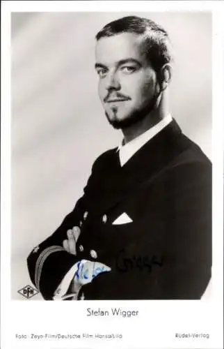 Ak Schauspieler Stefan Wigger, Portrait, Autogramm, Uniform