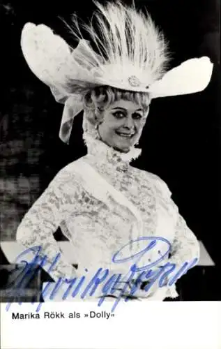 Ak Schauspielerin Marika Rökk, Portrait, Dolly, Autogramm, Hut mit Federn