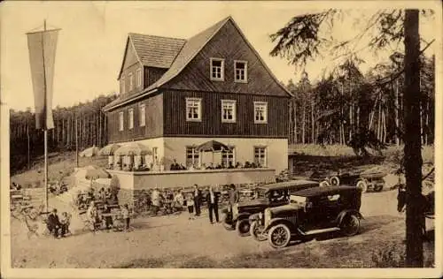 Ak Rodaborn Triptis in Thüringen, Walderholungsheim Rodaborn, Autos