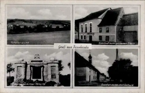 Ak Frankroda An der Poststraße im Burgenlandkreis, Gasthof zum goldenen Stern, Kriegerdenkmal