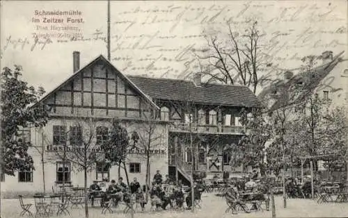 Ak Haynsburg Wetterzeube im Burgenlandkreis, Gasthaus, Schneidemühle, Zeitzer Forst