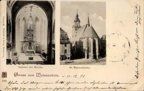 Ak Weißenfels an der Saale, St. Marienkirche, Inneres