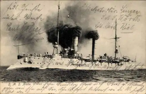 Ak Deutsches Kriegsschiff, SMS Niobe, Kleiner Kreuzer, Kaiserliche Marine