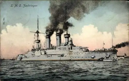 Ak Deutsches Kriegsschiff, SMS Zähringen, Kaiserliche Marine