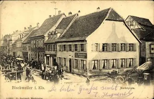 Ak Bischwiller Bischweiler Elsass Bas Rhin, Marktplatz