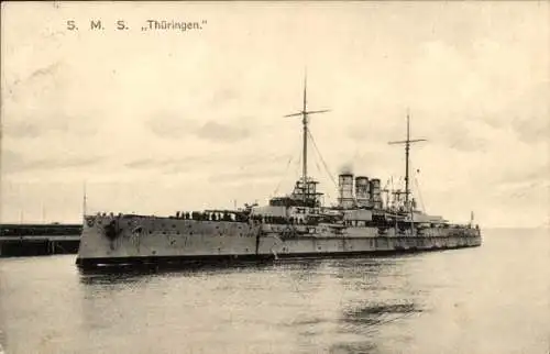 Ak Deutsches Kriegsschiff, SMS Thüringen, Kaiserliche Marine