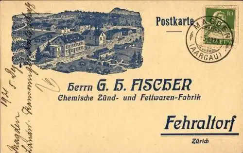 Künstler Ak Fehraltorf Kanton Zürich Schweiz, Chem. Zünd- und Fettwaren Fabrik G. H. Fischer