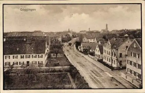 Ak Göggingen Augsburg in Schwaben, Straßenpartie