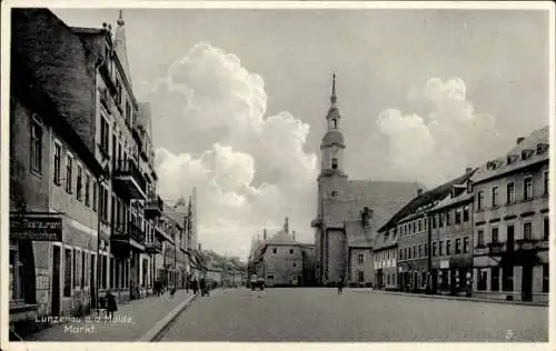 Ak Lunzenau in Sachsen, Markt