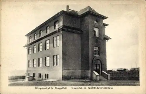 Ak Göppersdorf Burgstädt in Sachsen, Gewerbe- und Textilindustrieschule