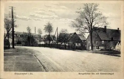 Ak Göppersdorf Bahretal Sachsen, Burgstädter Straße, Gemeindegut