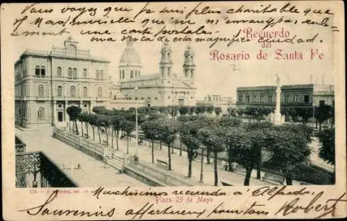 Ak Rosario de Santa Fé Argentinien, Plaza 25 de Mayo