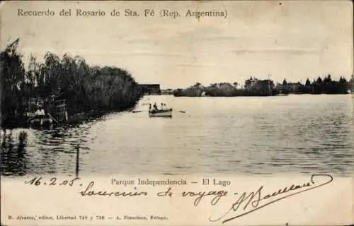 Ak Rosario de Santa Fé Argentinien, Parque Independencia, El Lago