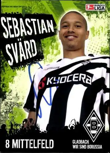 Autogrammkarte Fußball, Sebastian Svärd, Borussia Mönchengladbach