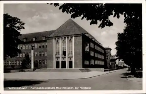 Ak Wilhelmshaven in Niedersachsen, Kommandogebäude der Marinestation der Nordsee