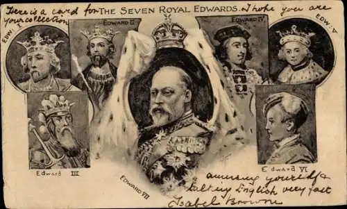 Künstler Ak The Seven Royal Edwards, König Edward VII.