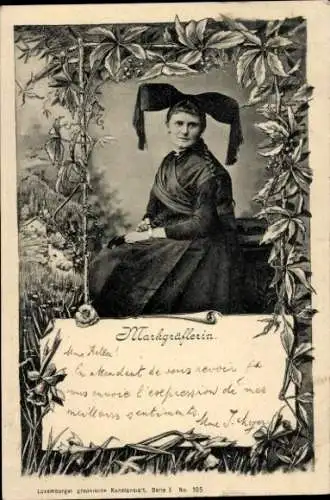Ak Schwarzwald, Markgräflerin in Tracht, Portrait