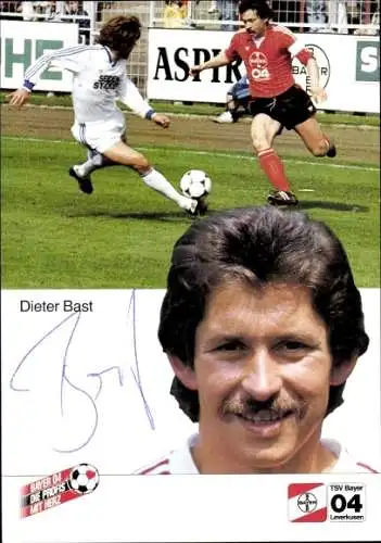 Autogrammkarte Fußball, Dieter Bast, Bayer Leverkusen