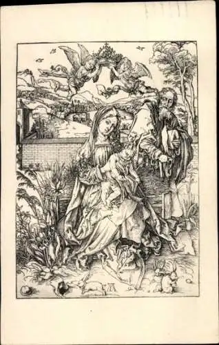 Künstler Ak Dürer, Albrecht, Die Heilige Familie mit den drei Hasen