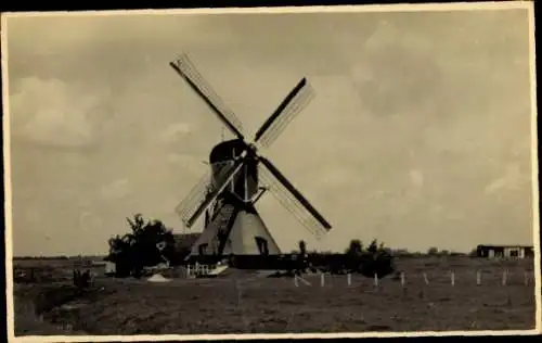 Ak Ortspartie, Niederländische Windmühle