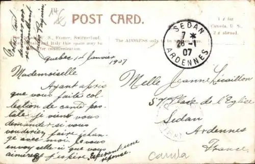 Ak Quebec Kanada, Hafenblick