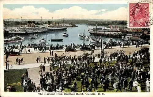 Ak Quebec Kanada, Hafen vom Emress Hotel