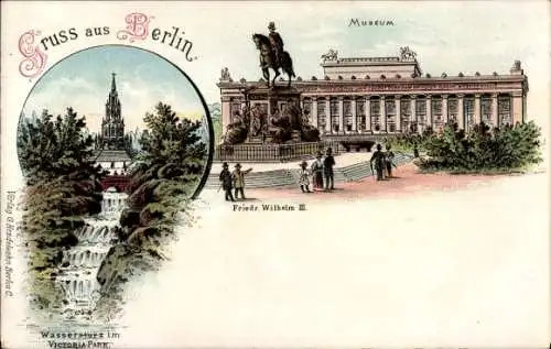 Litho Berlin, Museum, Friedrich Wilhelm III.-Denkmal, Kreuzberg, Victoria-Park, Wassersturz