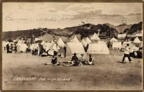 Ak Zandvoort Nordholland Niederlande, Zelte am Strand