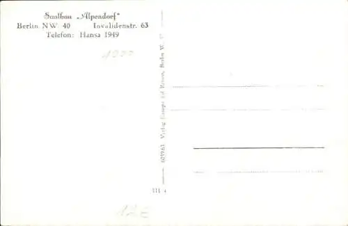 Ak Berlin Mitte, Saalbau Alpendorf, Invalidenstraße 63