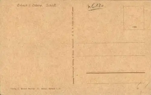 Ak Erbach im Odenwald Hessen, Schloss, Außenansicht