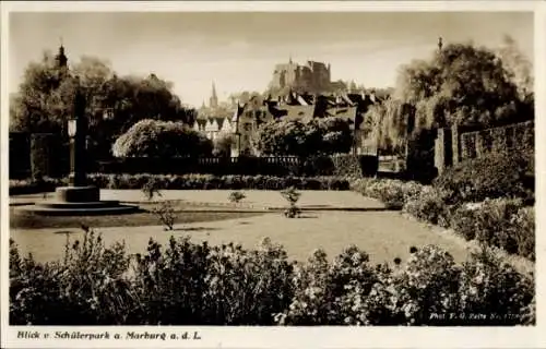 Ak Marburg a. d. Lahn, Blick vom Schülerpark