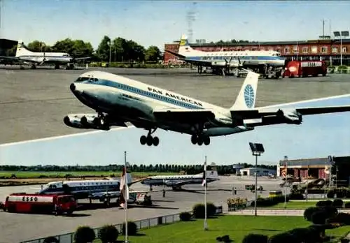 Ak Hansestadt Bremen, Flughafen, Flugzeuge, Pan American, Lufthansa, Tankwagen Esso